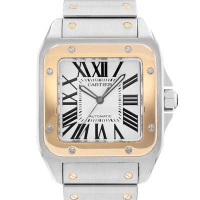 Cartier Santos 100 W200728G 2656 Silver Dial 38