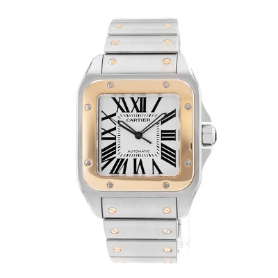 Cartier Santos 100 W200728G 2656 Silver Dial 38