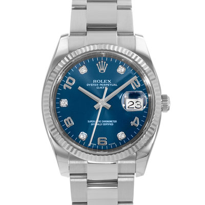Rolex Oyster Perpetual Date 115234 Blue Dial 34