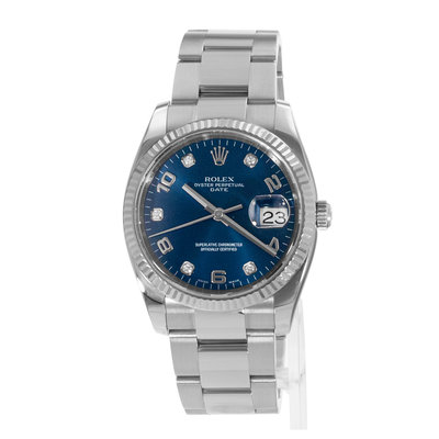 Rolex Oyster Perpetual Date 115234 Blue Dial 34