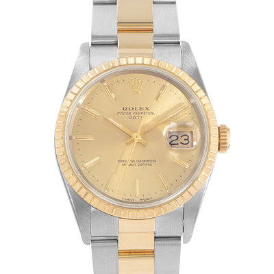 Rolex Oyster Perpetual Date 34 15223 Champagne Dial 34