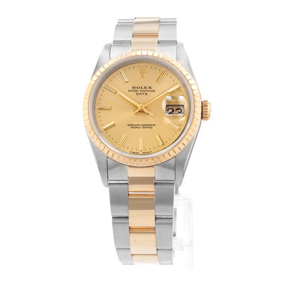 Rolex Oyster Perpetual Date 34 15223 Champagne Dial 34