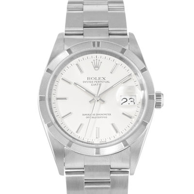 Rolex Oyster Perpetual Date 15210 Silver Dial 34