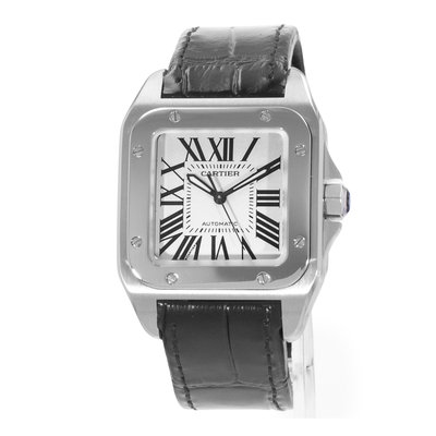 Cartier Santos 100 W20106X8 2878 Silver Dial 33