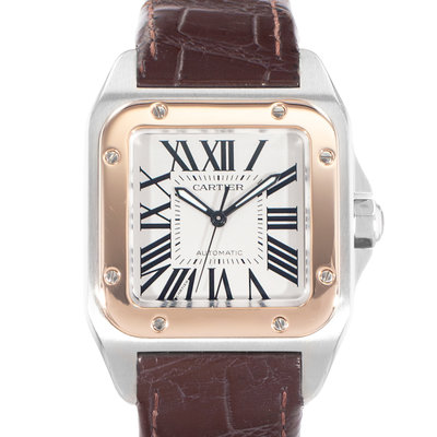 Cartier Santos 100 W20107X7 2878 Silver Dial 33