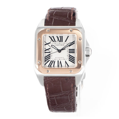 Cartier Santos 100 W20107X7 2878 Silver Dial 33
