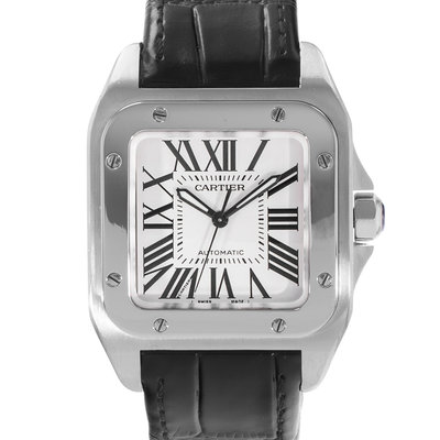 Cartier Santos 100 W20126X8 2878 Silver Dial 34