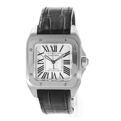 Cartier Santos 100 W20126X8 2878 Silver Dial 34