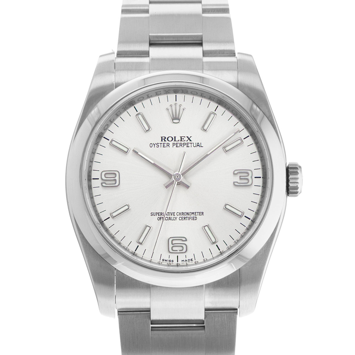 Rolex Oyster Perpetual 36 116000 Silver Arabic Steel Oyster Mens Watch 2012