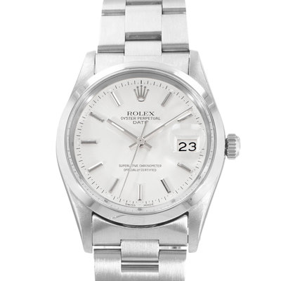 Rolex Oyster Perpetual Date 15000 Silver Dial 34