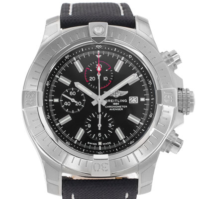 Breitling Super Avenger A13375 Black Dial 48