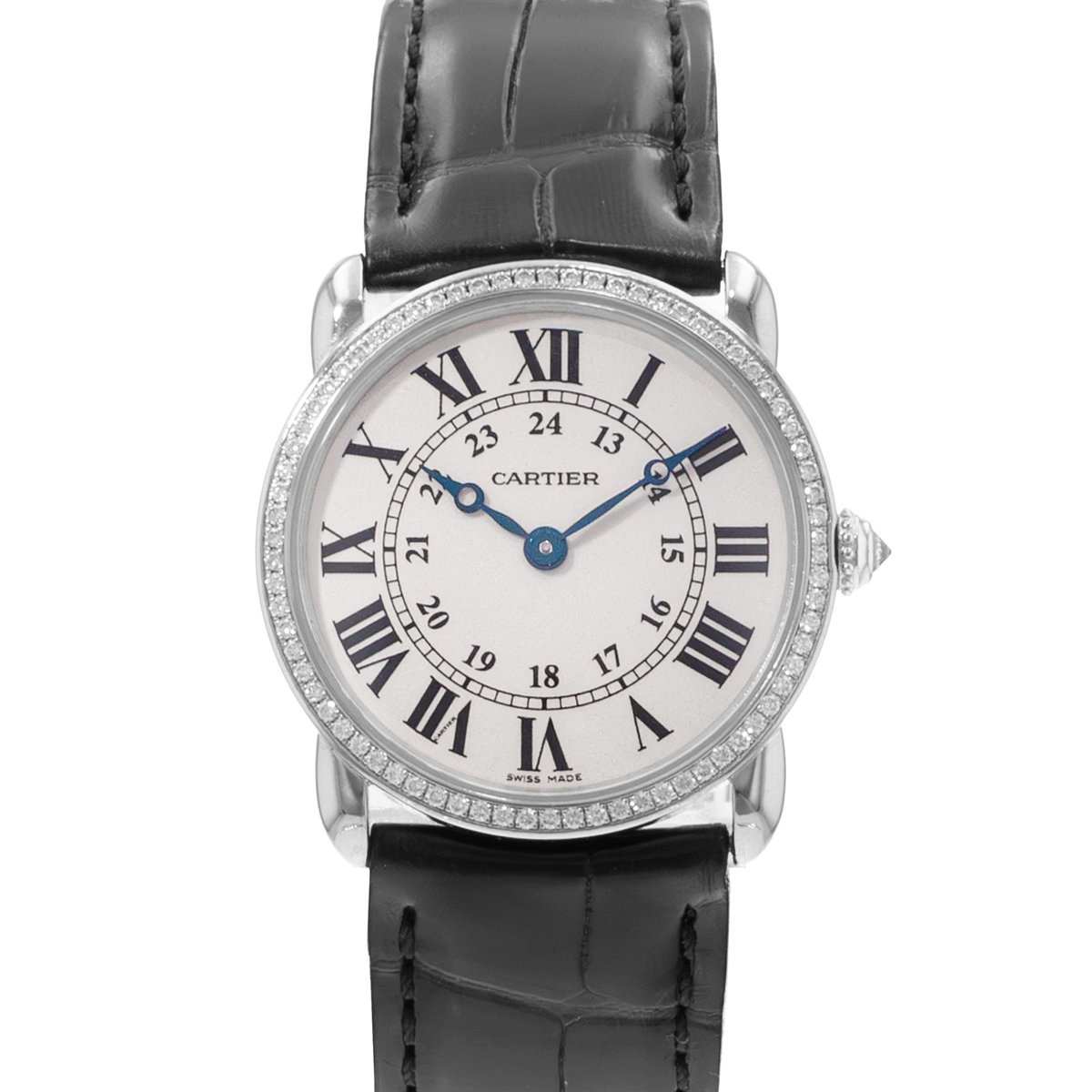 Cartier Ronde Louis WR000251 2887 29mm Silver Roman White Gold Ladies Watch 2010