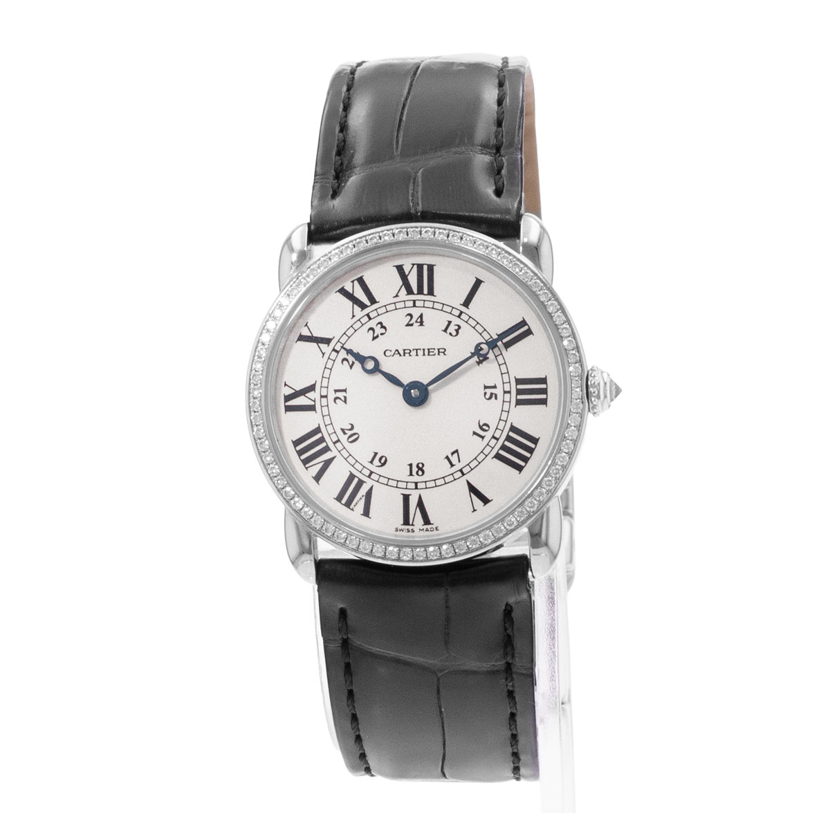 Cartier Ronde Louis WR000251 2887 29mm Silver Roman White Gold Ladies Watch 2010