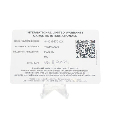 Cartier Pasha WGPA0026 4442 Silver Dial 41