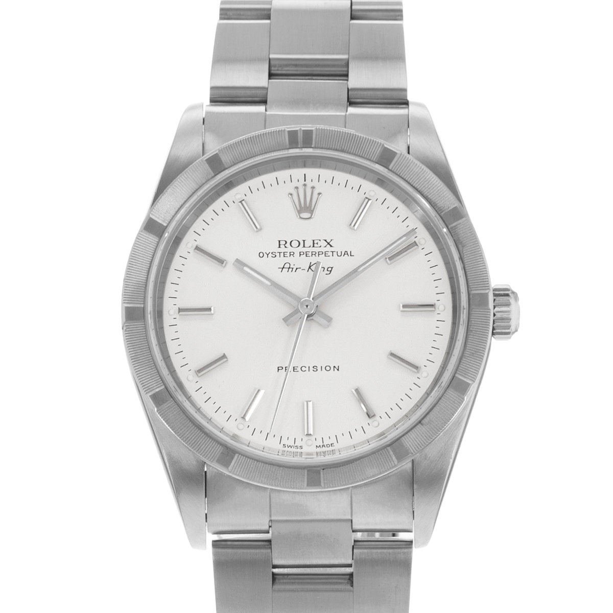 Rolex Air King 34 14010 34mm Silver Index Steel Oyster Mens Watch
