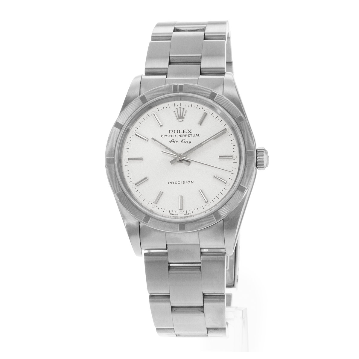 Rolex Air King 34 14010 34mm Silver Index Steel Oyster Mens Watch