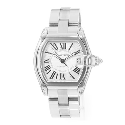Cartier Roadster W62025V3 2510 Silver Dial 38x44