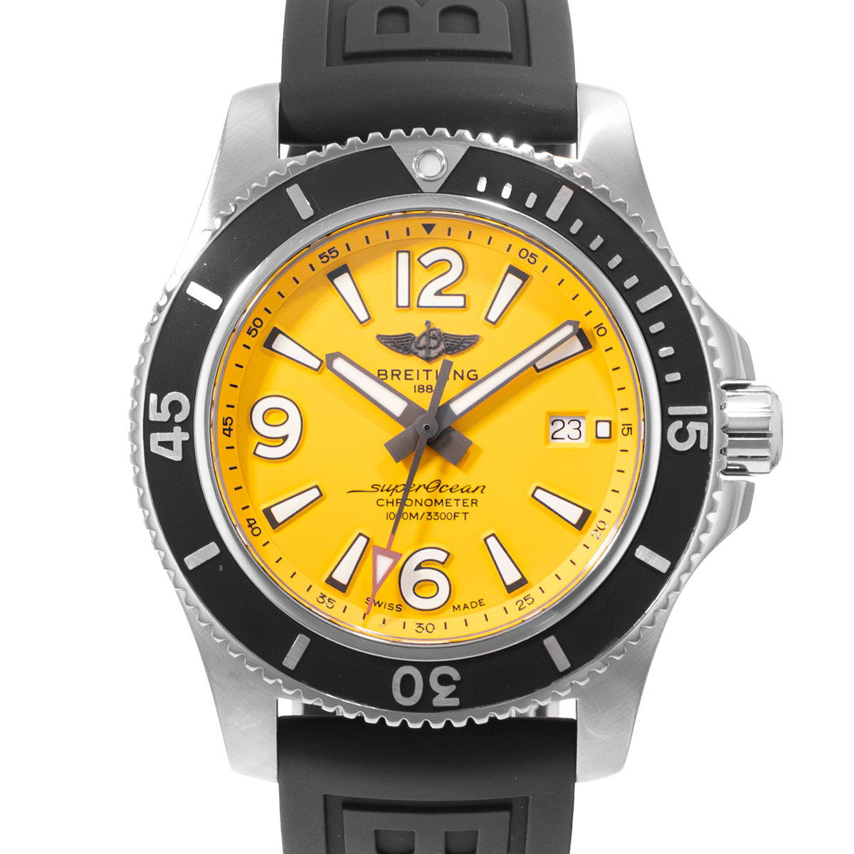Breitling Superocean 44 A17367 44mm Yellow Diver Steel Rubber Mens Watch 2020