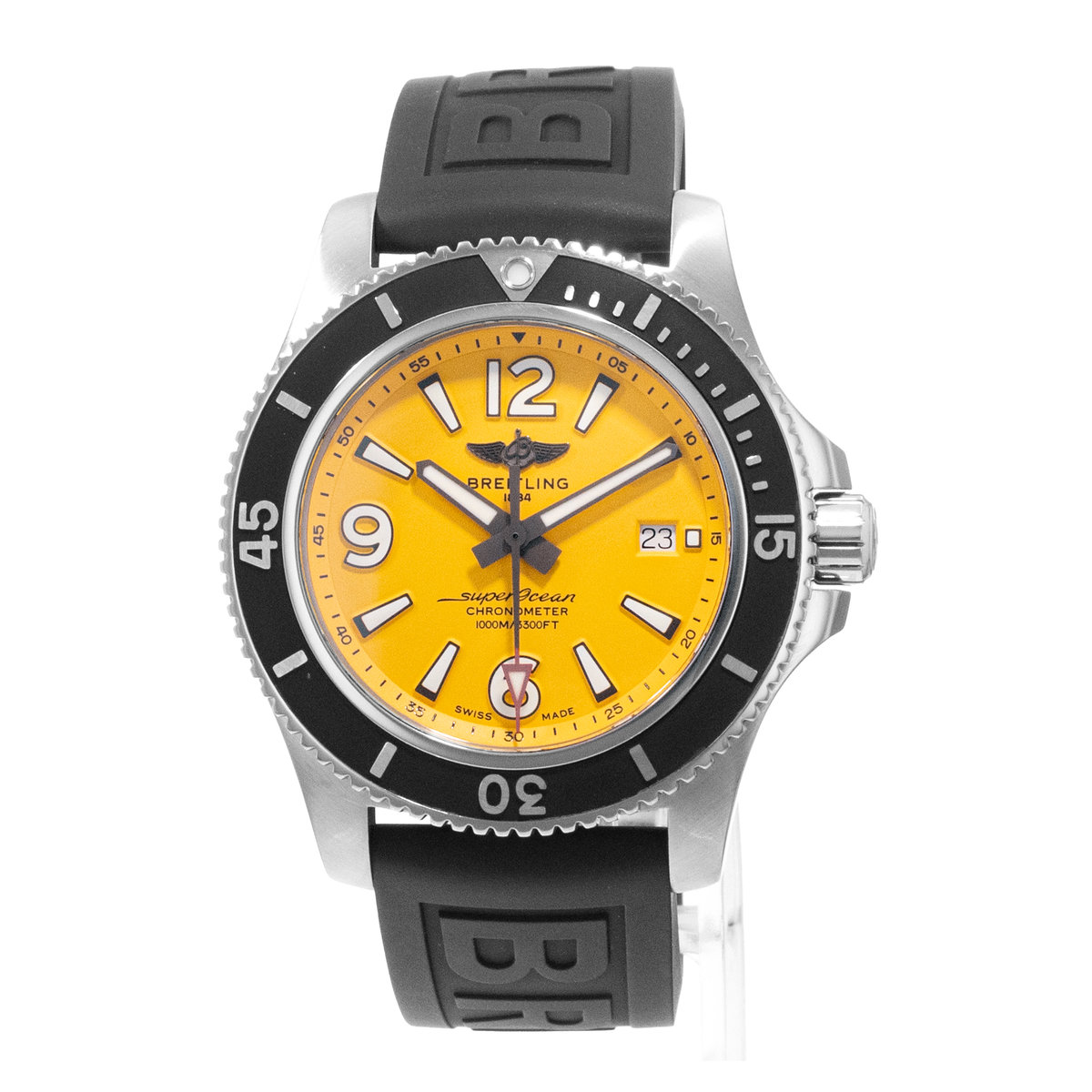 Breitling Superocean 44 A17367 44mm Yellow Diver Steel Rubber Mens Watch 2020