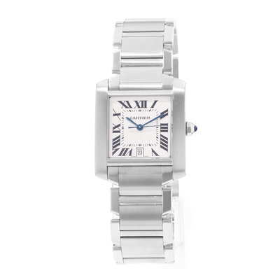 Cartier Tank Francaise W51002Q3 2302 Silver Dial 28x32