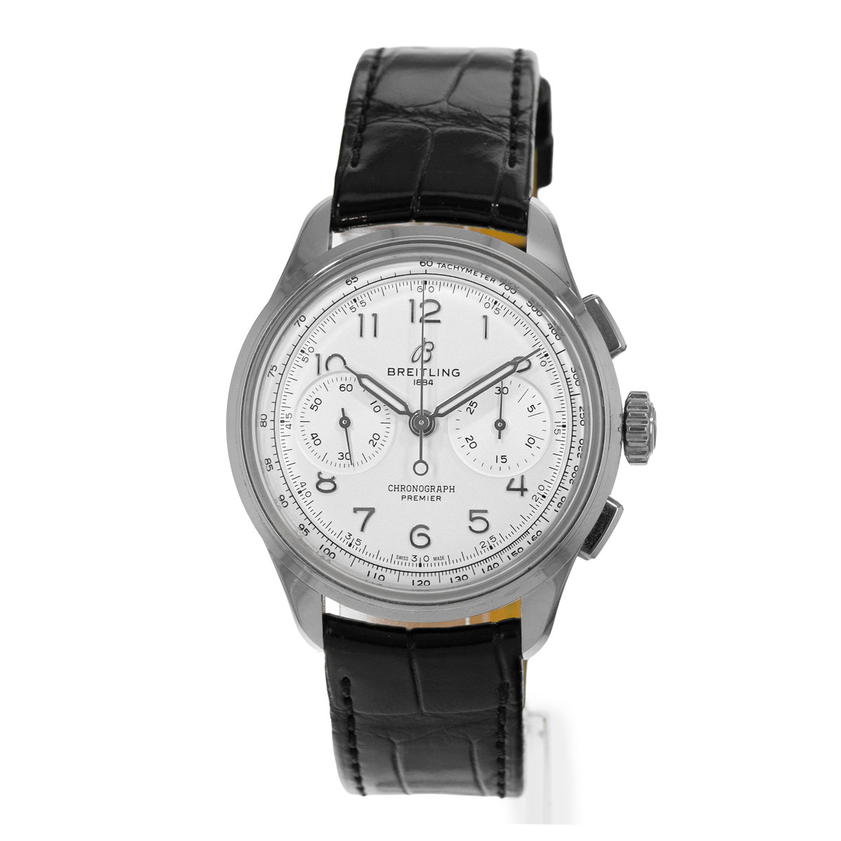 Breitling Premier B09 AB0930371G1P1 40mm Silver Steel Chronograph Mens Watch