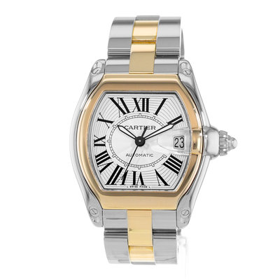 Cartier Roadster W62031Y4 2510 Silver Dial 38x44