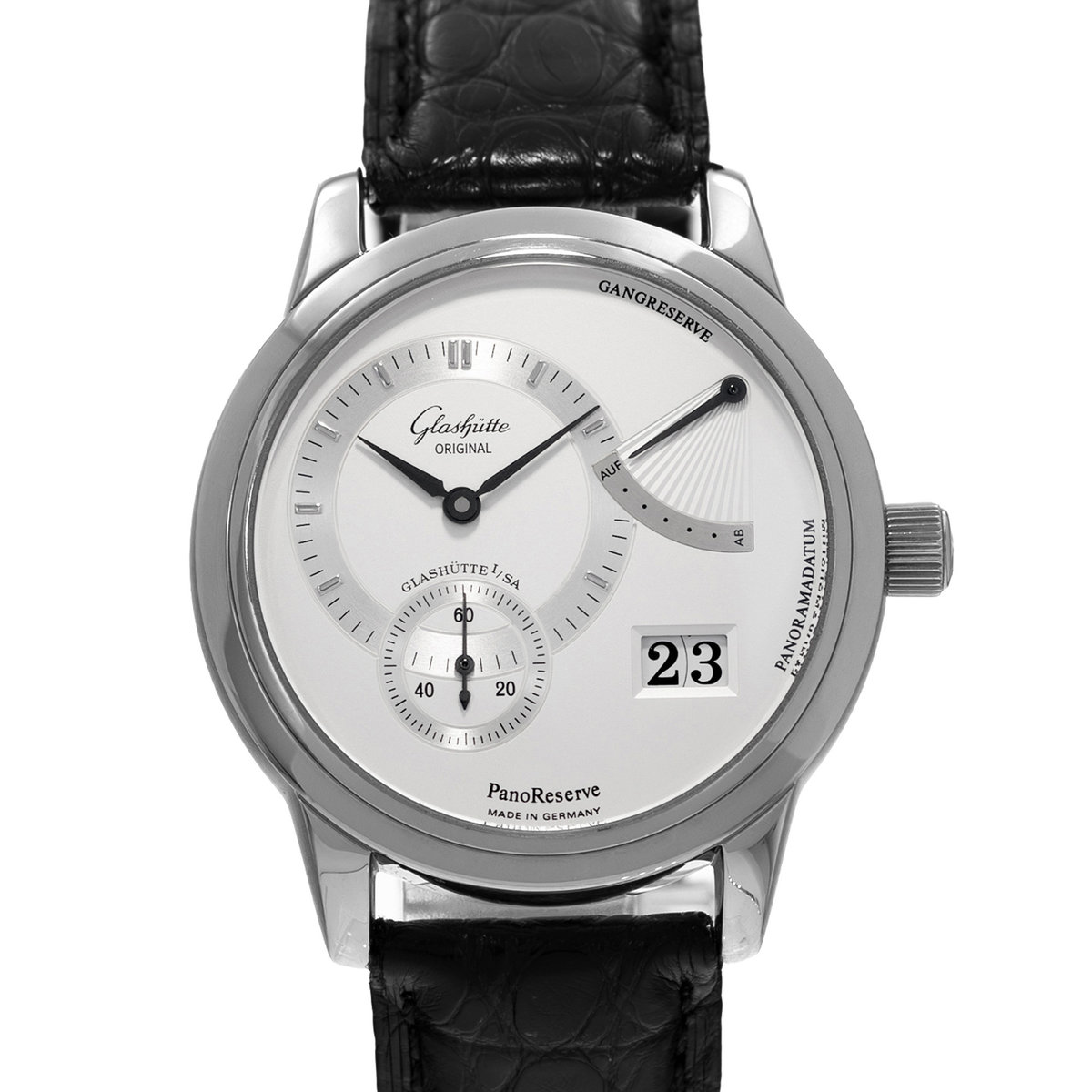 Glashutte Original PanoReserve 65-01-02-02-04 39mm Silver Steel Mens Watch 2003