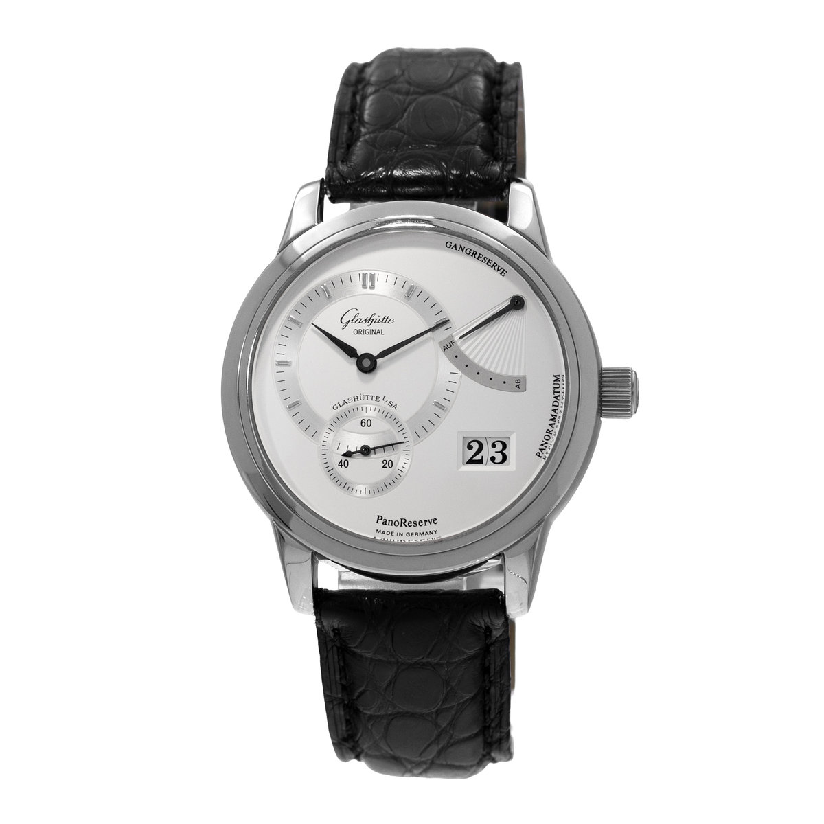 Glashutte Original PanoReserve 65-01-02-02-04 39mm Silver Steel Mens Watch 2003