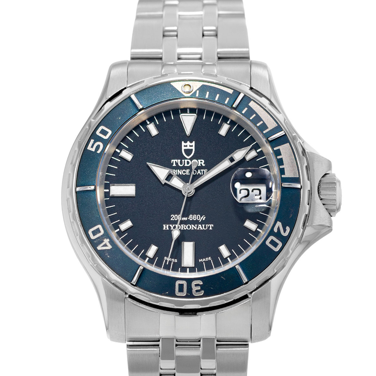 Tudor Hydronaut 89190P 40mm Blue Diver Automatic Date Mens Watch 2005