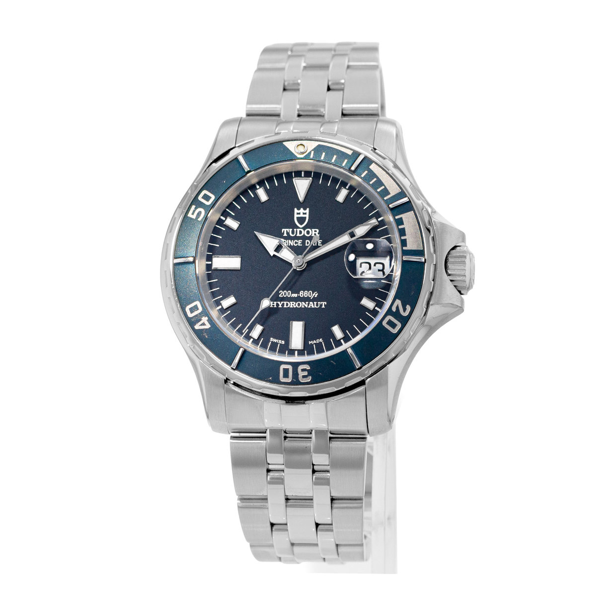 Tudor Hydronaut 89190P 40mm Blue Diver Automatic Date Mens Watch 2005