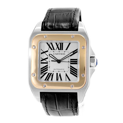 Cartier Santos 100 W20072X7 2656 Silver Dial 38