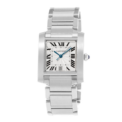 Cartier Tank Francaise W51002Q3 2302 Silver Dial 28x32