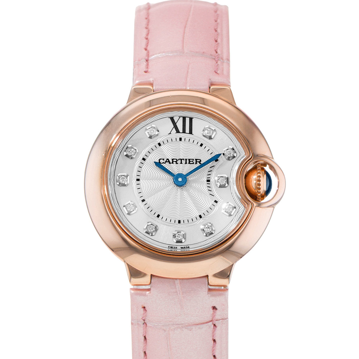 Cartier Ballon Bleu 28mm WE902050 3007 Silver Diamond Gold Ladies Watch 2016