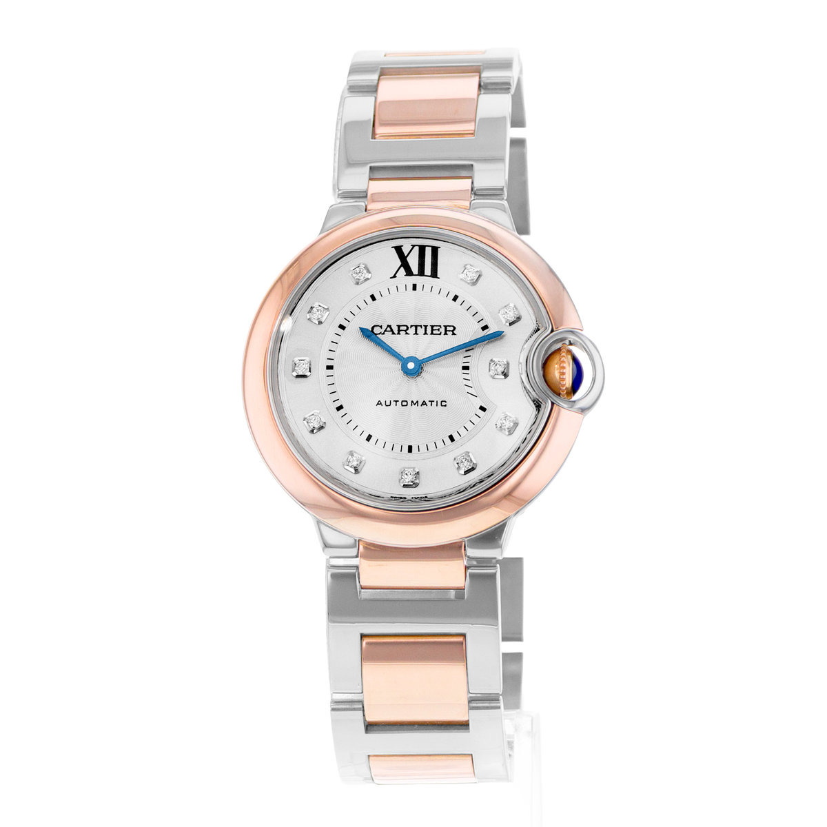 Cartier Ballon Bleu 36mm W3BB0007 3754 Silver Diamond Steel Gold Mens Watch 2020