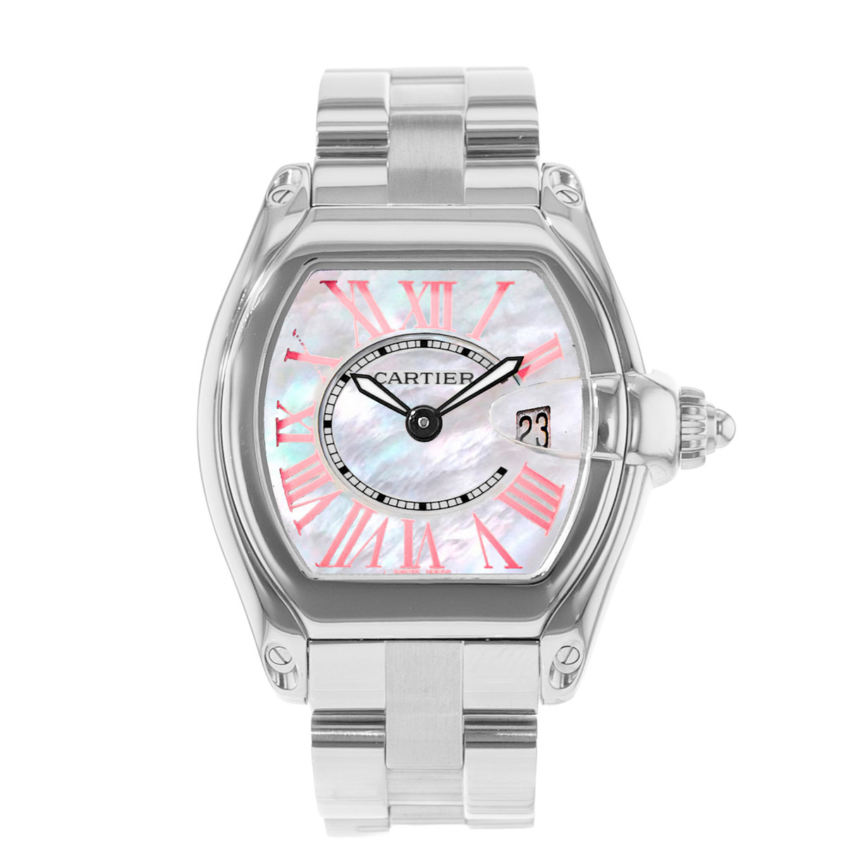 Cartier Roadster W6206006 2675 31mm Mother of Pearl Steel Ladies Watch 2010