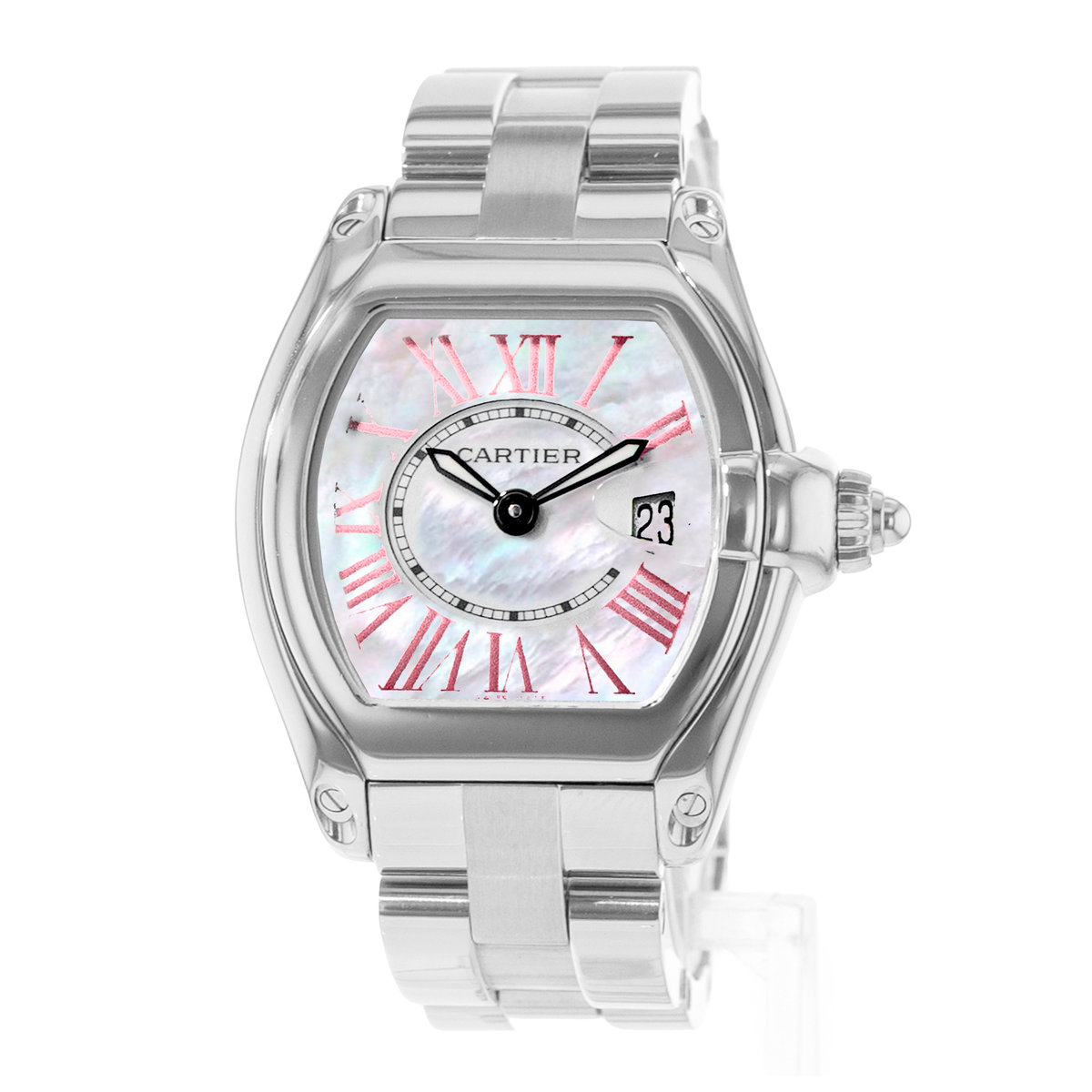 Cartier Roadster W6206006 2675 31mm Mother of Pearl Steel Ladies Watch 2010