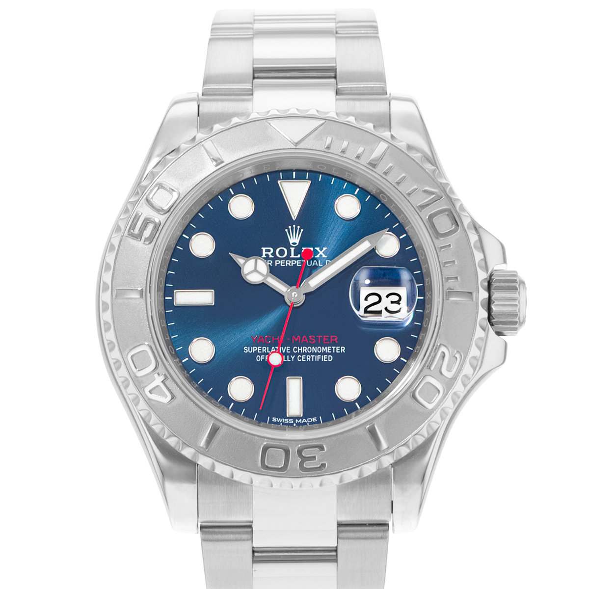 Rolex Yacht-Master 40 116622 Blue Index Steel Platinum Oyster Mens Watch 2011