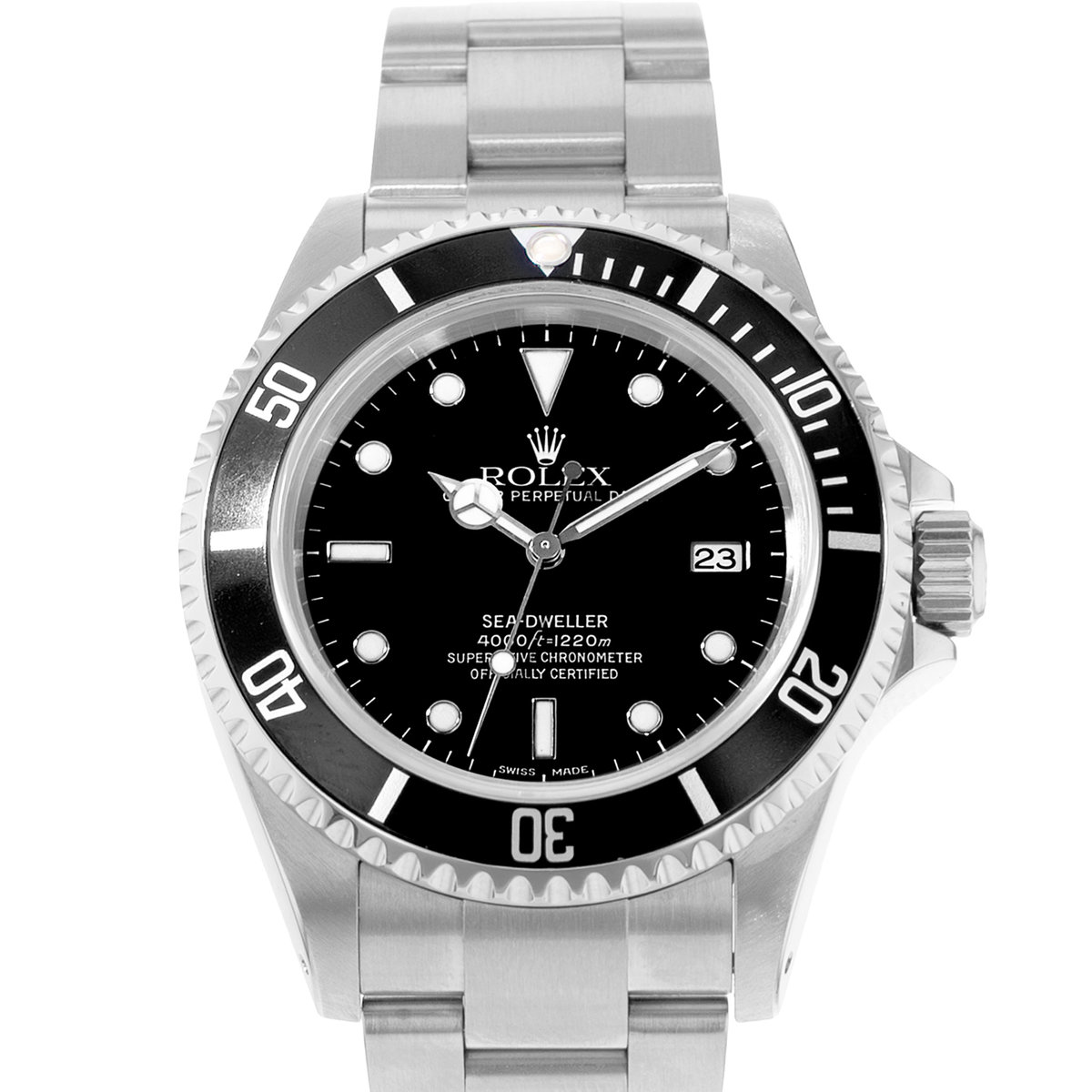 Rolex Sea-Dweller 4000 16600 40mm Black Diver Steel Oyster Mens Watch 1999