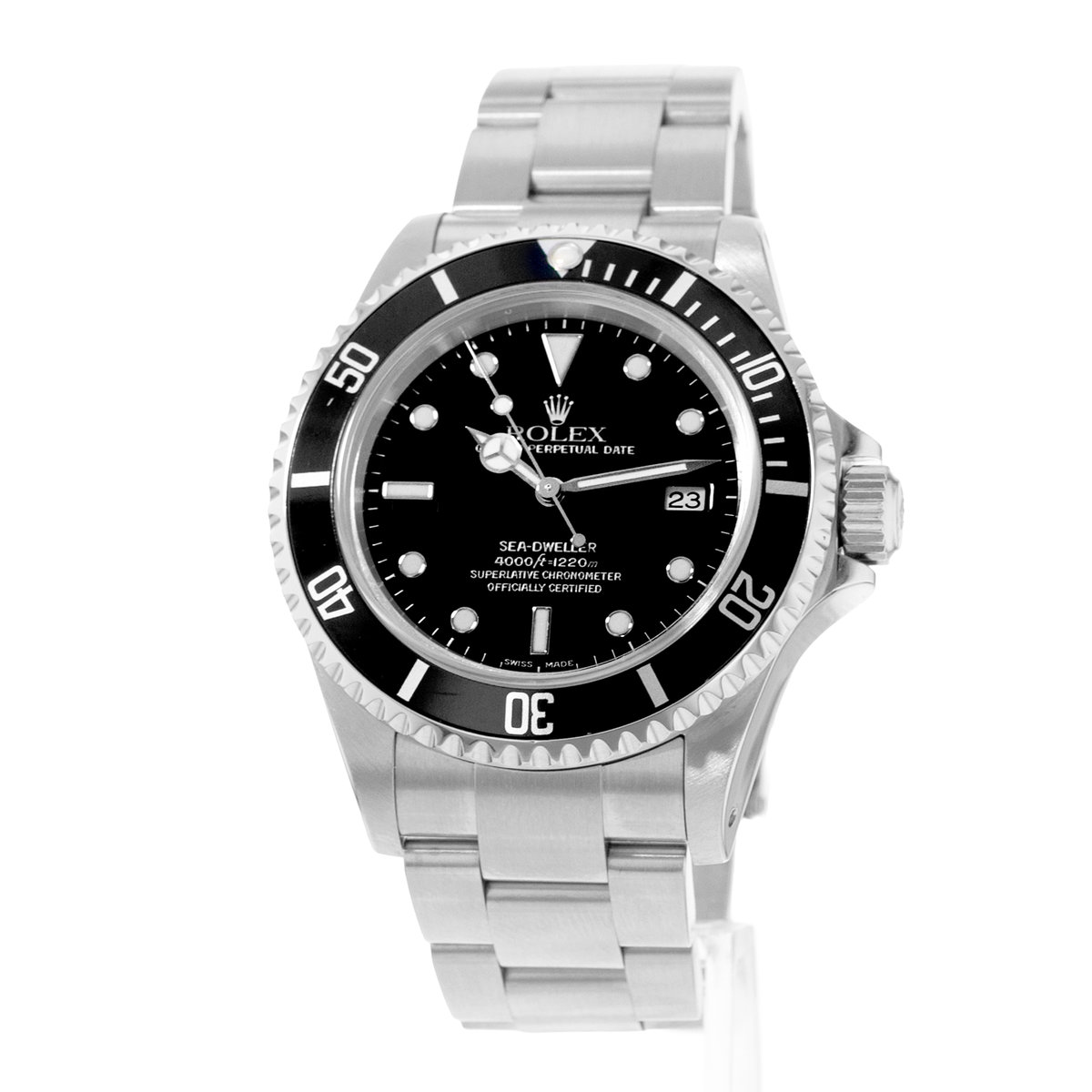 Rolex Sea-Dweller 4000 16600 40mm Black Diver Steel Oyster Mens Watch 1999