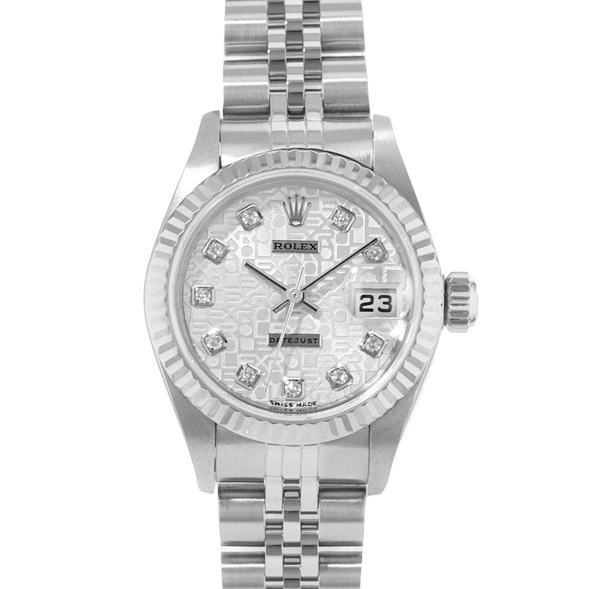 Rolex Datejust 26 79174 Silver Diamond Jubilee White Gold Ladies Watch 2002