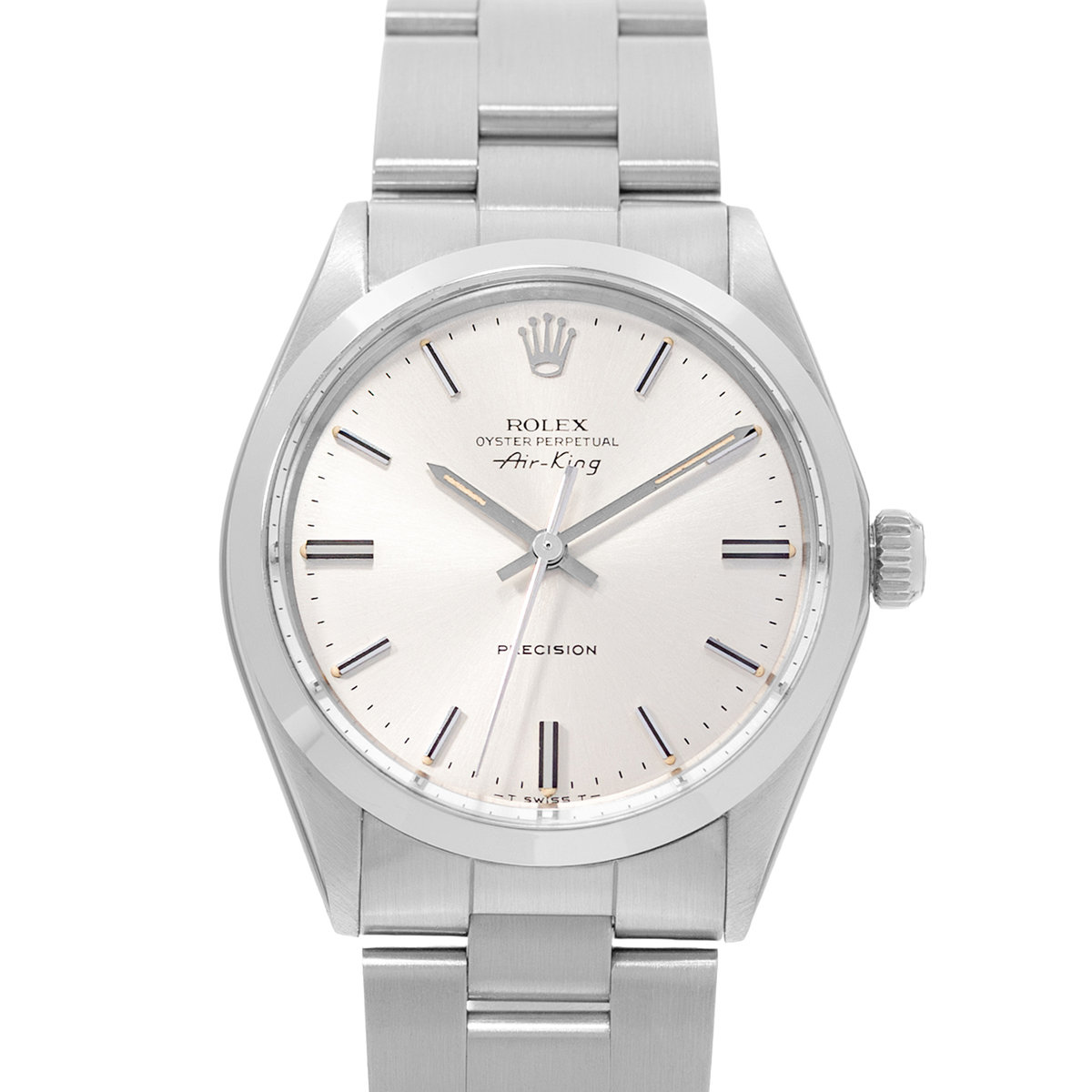 Rolex Air King 34 5500 Silver Index Steel Oyster Automatic Mens Watch 1974