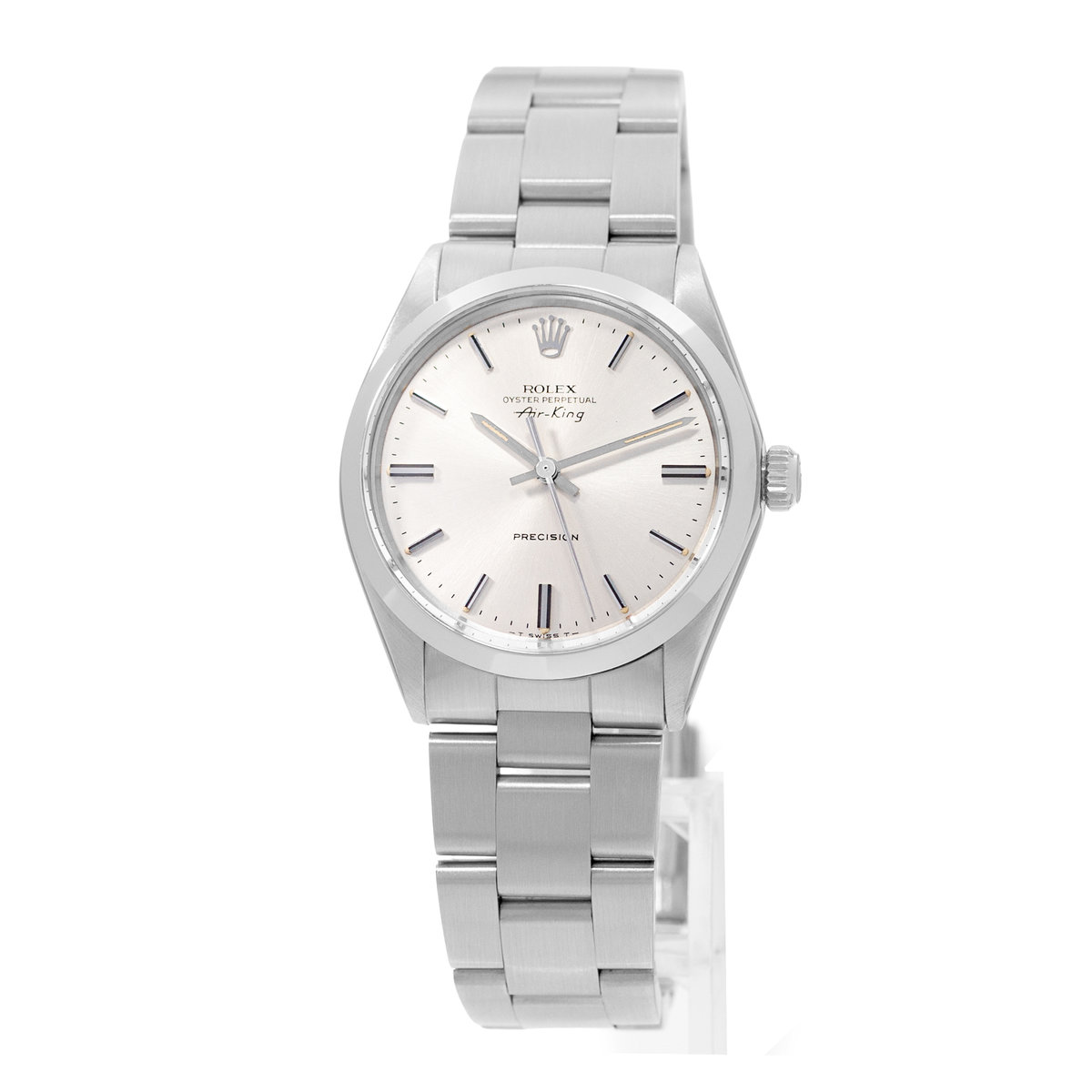 Rolex Air King 34 5500 Silver Index Steel Oyster Automatic Mens Watch 1974