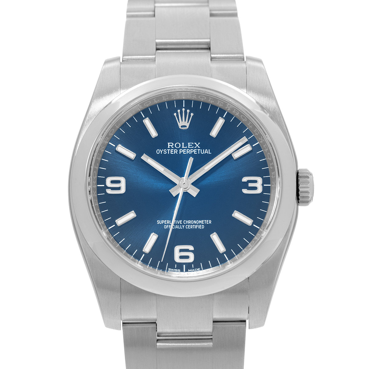 Rolex Oyster Perpetual 36 116000 Blue Arabic Steel Smooth Oyster Mens Watch 2017