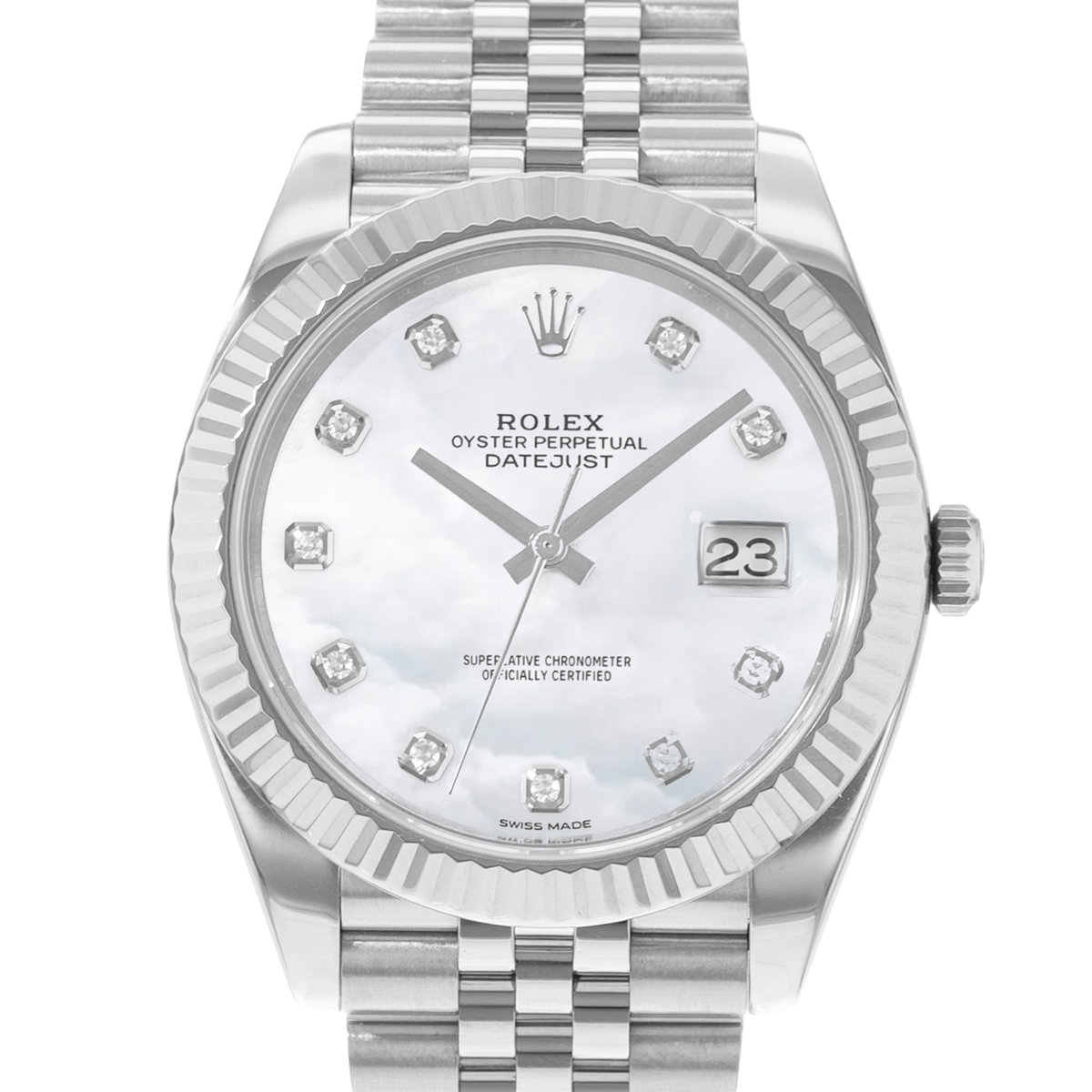 Rolex Datejust 41 126334 Mother of Pearl Diamond Steel Gold Mens Watch 2018