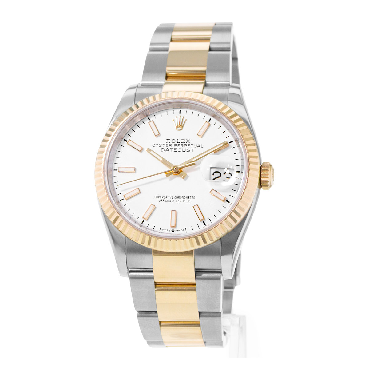 Rolex Datejust 36 126233 White Index Steel Yellow Gold Oyster Mens Watch 2000