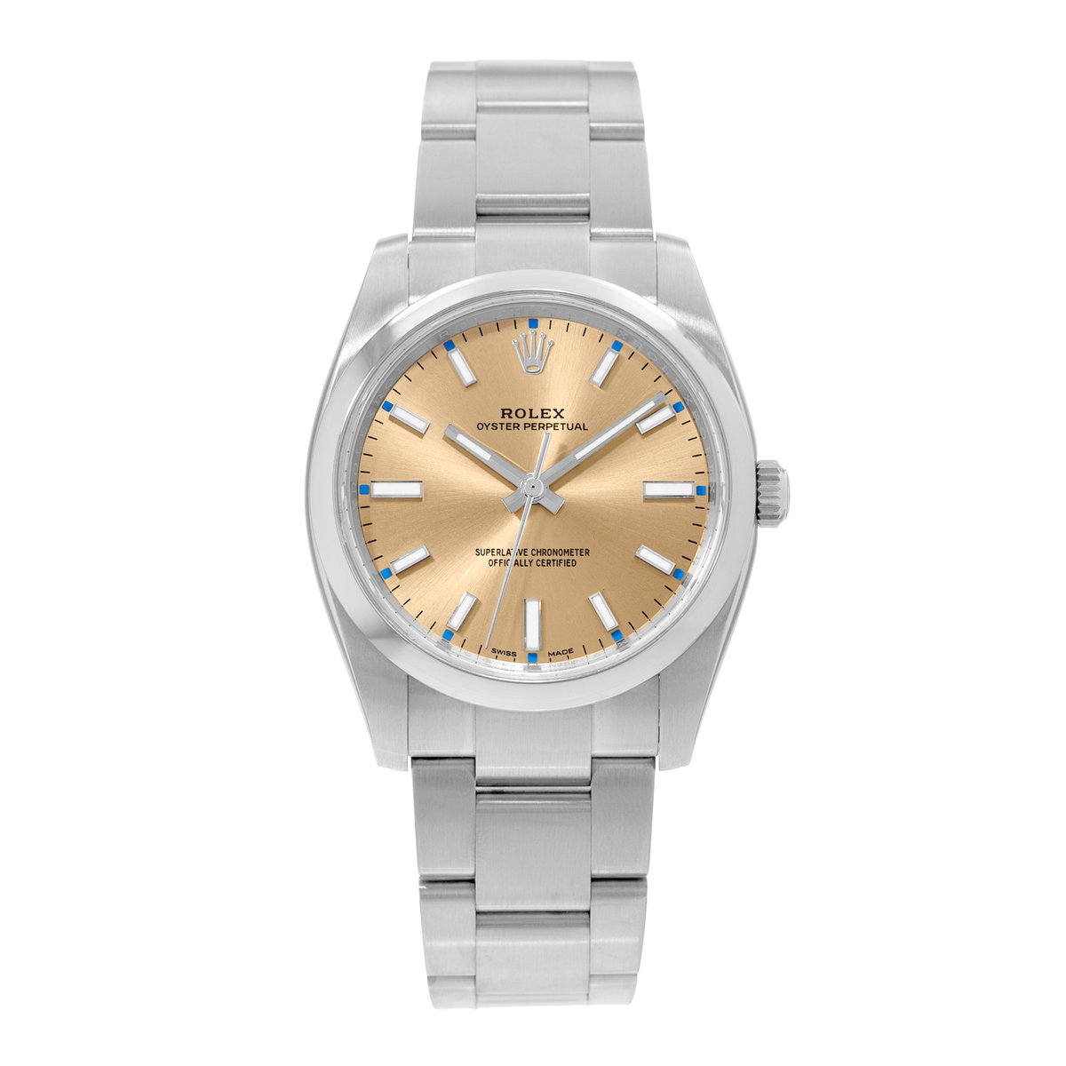 Rolex Oyster Perpetual 34 114200 Champagne Dial 34