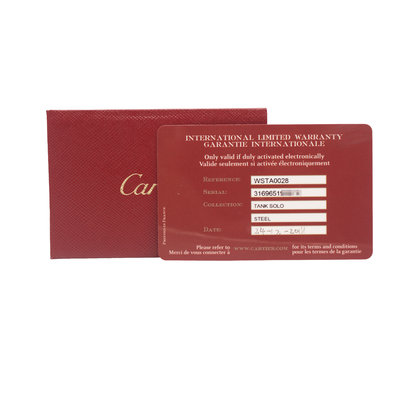 Cartier Tank Solo WSTA0028 3169 Silver Dial 27x34