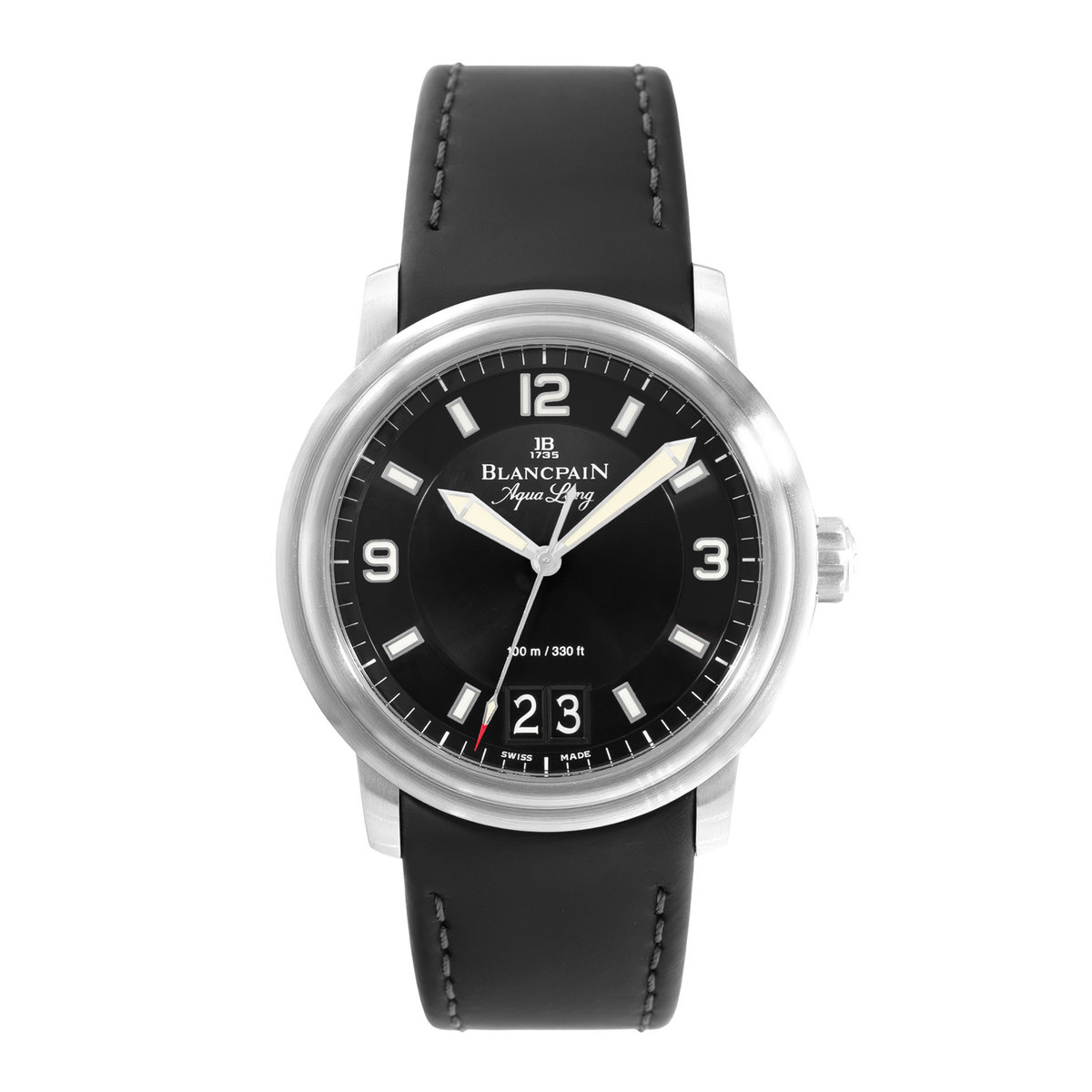 Blancpain Leman Aqua Lung Date 2850B-1130-64B Black Dial 40