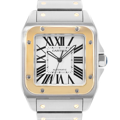 Cartier Santos 100  W200728G 2656 Silver Dial 38x51