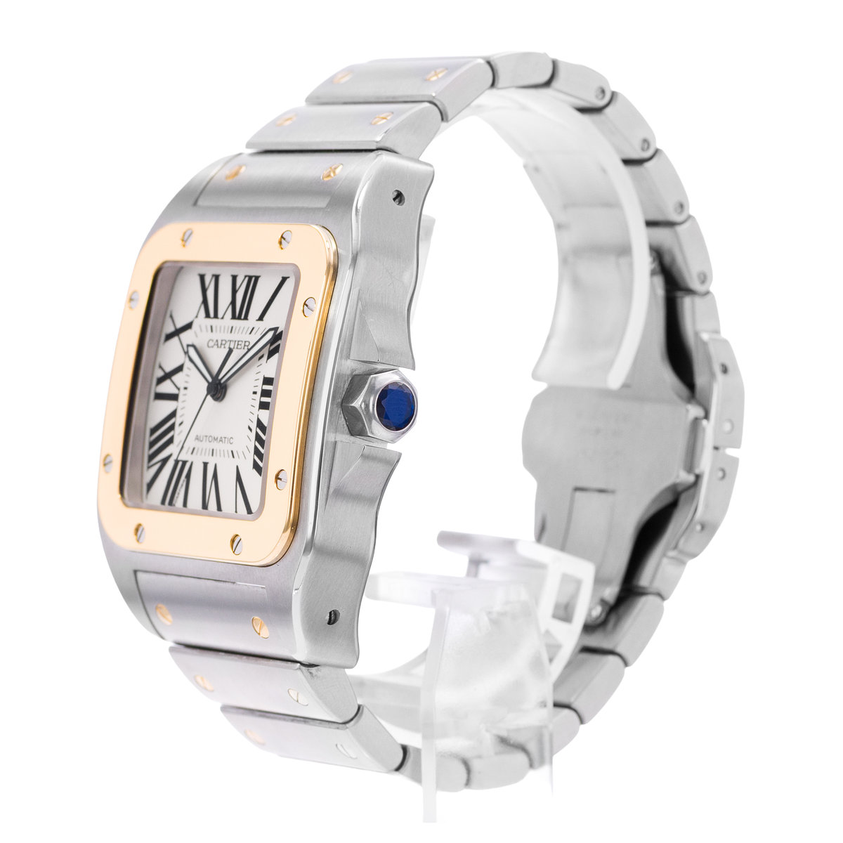 Cartier Santos 100  W200728G 2656 Silver Dial 38x51